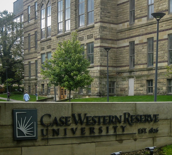 Stone sign that reads Case Western Reserve University